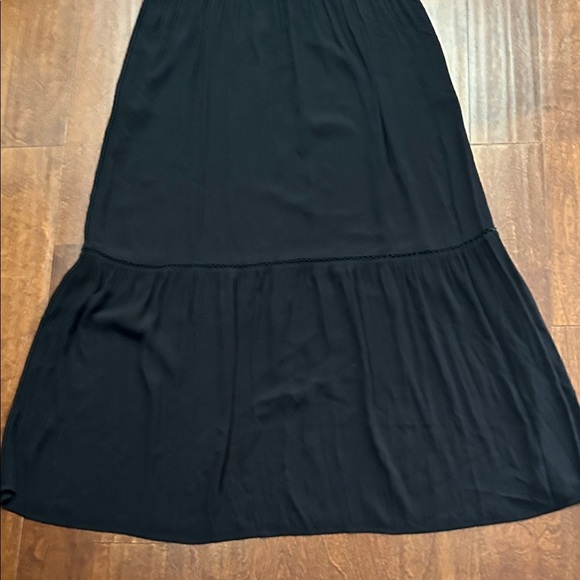 Scotch & Soda Paradise Cove Black Maxi Dress with Open Crochet Lace Trim, Size 6 - Picture 6 of 16